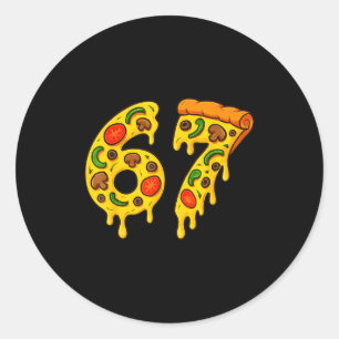 67 Zza Meme Grappig Zes Zeven Gen Alpha Sla Jonge Ronde Sticker