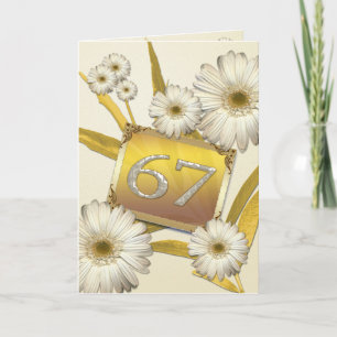 67e Birthday-kaart met daisies. Kaart