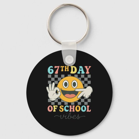 67e dag van school sfeer 67 meme schattig glimlach sleutelhanger (Voorkant)