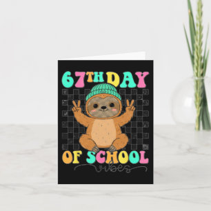 67e Dag Van School Sfeer Luiaard Grappig Zes Zeven Kaart