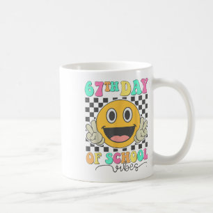 67e dag van school trillingen Cute Smile Face 67 M Koffiemok