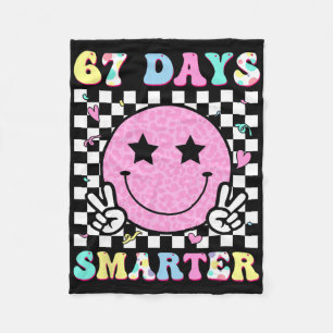 67e Dagen Slimmer Lachend Gezicht 67 Dagen School Fleece Deken