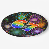 67e Evenement - Leuk, Kleurrijk, Vet, Regenboog 67 Papieren Bordje (Gekanteld)