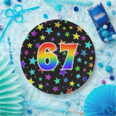 67e Evenement: Vet, Leuk, Kleurrijke Regenboog 67 Papieren Bordje (Feest)