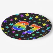 67e Evenement: Vet, Leuk, Kleurrijke Regenboog 67 Papieren Bordje (Gekanteld)