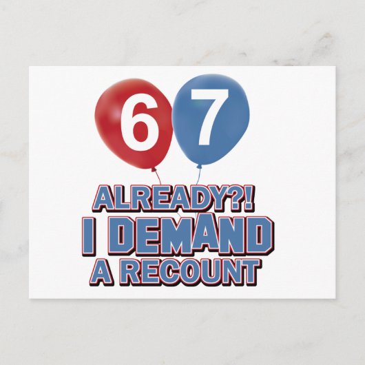 67e jaar oude verjaardag design briefkaart (Voorkant)