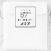 67E MAANDAG, Art Deco Style, aangepaste naam Vierkante Sticker (Tas)