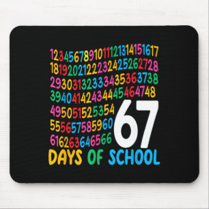 67e schooldag 67 wiskundige nummers leraar kindere muismat