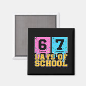 67e schooldag kinderen grappige meme zes zeven per magneet (Voorkant / Achterkant)
