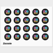 67e schooldag kinderen grappige meme zes zeven per ronde sticker (Vel)