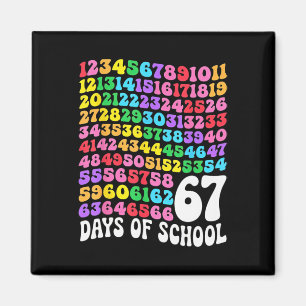 67e schooldag Leraar 67 dagen wiskunde nummers Magneet