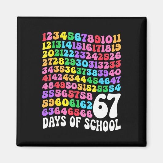 67e schooldag Leraar 67 dagen wiskunde nummers Magneet (Voorkant)