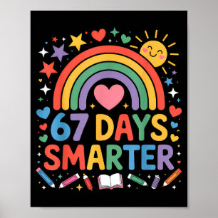 67e schooldag Meme 67 dagen slimmer regenboog Ki Poster