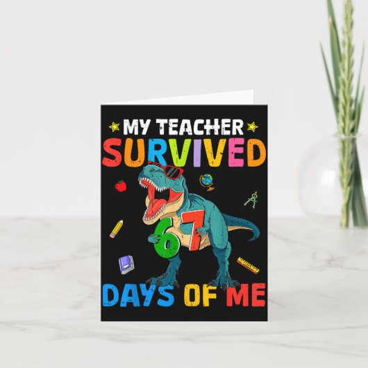 67e schooldag Mijn leraar overleefde 67 dagen Jong Kaart (Voorkant)