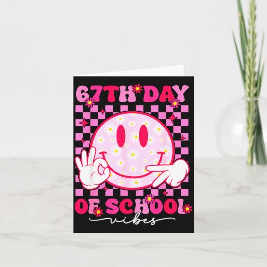 67e schooldag Sfeer 67 Meme Cute Smile Face T Kaart (Voorkant)