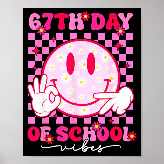 67e schooldag sfeer 67 meme schattig glimlachend g poster (Voorkant)
