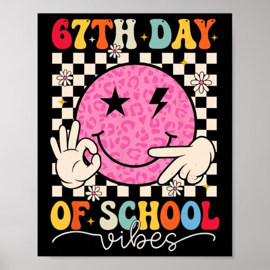 67e schooldag sfeer grappig zes zeven 67 meme S Poster (Voorkant)