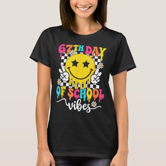 67e schooldag sfeer grappig zes zeven 67 meme s t-shirt (Voorkant)