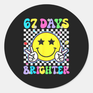 67e schooldag shirt 67 dagen feller leerkracht  ronde sticker