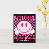 67e schooldag vibes 67 meme Cute Smile Face T Kaart (Gele Bloem)