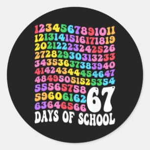 67e schooldag voor leerkrachten kinderen 67 wiskun ronde sticker