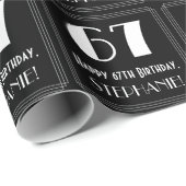 67e verjaardag - Art Deco geïnspireerde look "67", Cadeaupapier (Rol Hoek)