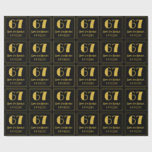 67e verjaardag ~ Art Deco geïnspireerde look "67", Cadeaupapier