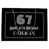 67e verjaardag — Art Deco Geïnspireerde look "67"  Groot Cadeauzakje (Achterkant)