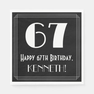 67e verjaardag ~ Art Deco geïnspireerde look "67", Servet