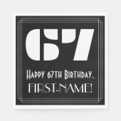 67e verjaardag: Art Deco Geïnspireerde look "67" + Servet (Voorkant)