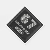 67e verjaardag: Art Deco Geïnspireerde look "67" + Servet (Hoek)