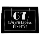 67e verjaardag: Art Deco geïnspireerde stijl "67", Groot Cadeauzakje (Voorkant)