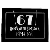 67e verjaardag: Art Deco geïnspireerde stijl "67", Groot Cadeauzakje (Achterkant)