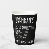 67e verjaardag: Art Deco Style + aangepaste naam Papieren Bekers (Achterkant)