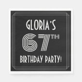 67e verjaardag: Art Deco Style + aangepaste naam Servet (Voorkant)