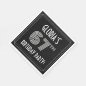 67e verjaardag: Art Deco Style + aangepaste naam Servet (Hoek)