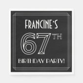 67e verjaardag: Art Deco Style + aangepaste naam Servet (Voorkant)