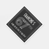 67e verjaardag: Art Deco Style + aangepaste naam Servet (Hoek)