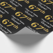 67e verjaardag: Elegante luxe Faux Gold look # Cadeaupapier (Hoek)