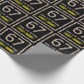 67e verjaardag: Floral Flowers Number, Custom Name Cadeaupapier (Hoek)