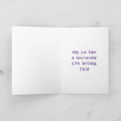 67e verjaardag: Floral Flowers Number, Custom Name Kaart (Binnen)