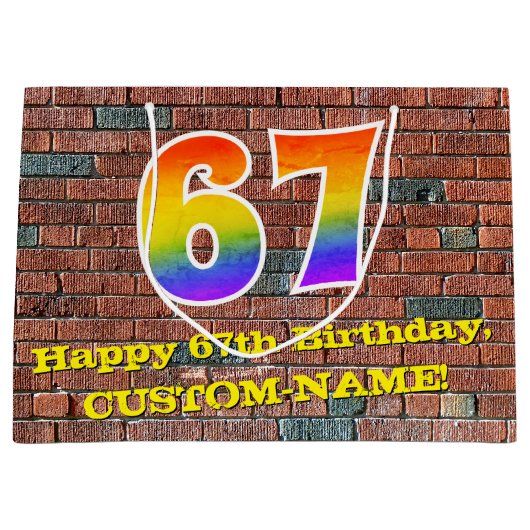 67e verjaardag: Fun, door graffiti geïnspireerde r Groot Cadeauzakje (Voorkant)