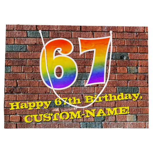 67e verjaardag: Fun, door graffiti geïnspireerde r Groot Cadeauzakje (Achterkant)