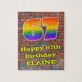 67e verjaardag: Fun Graffiti-geïnspireerde regenbo Legpuzzel