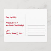 67e verjaardag: Fun Hearts Pattern, Regenboog 67 Briefkaart (Achterkant)