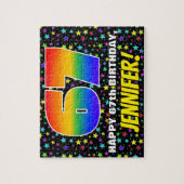 67e verjaardag — Fun, kleurrijk Star Field Pattern Legpuzzel (Verticaal)