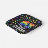 67e verjaardag: Fun Stars Pattern and Rainbow "67" Papieren Bordje (Gebogen)