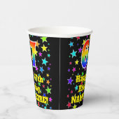 67e verjaardag: Fun Stars Pattern en Rainbow 67 Papieren Bekers (Rechts)