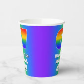 67e verjaardag: kleurrijk, vun regenboogpatroon # papieren bekers (Links)