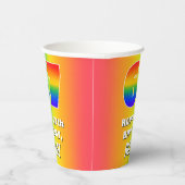 67e verjaardag: kleurrijk, vun regenboogpatroon # papieren bekers (Rechts)